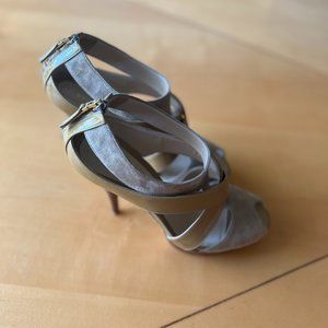 Fendi Suede Beige Heels (Size 8.5 -- Slightly Worn)